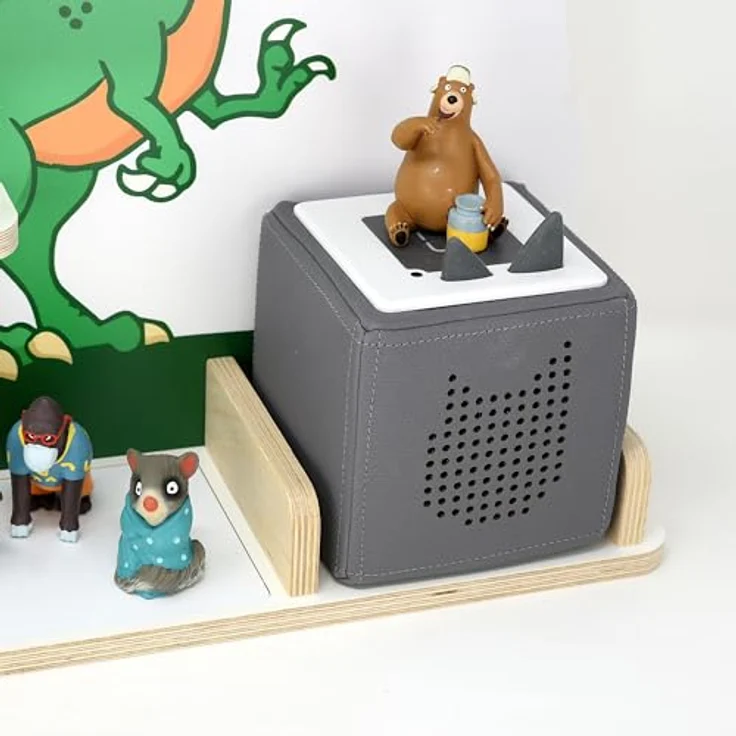 stadtecken Kinder Regal für Musikbox I Geeignet für die Toniebox und ca. 50 Tonies I Perfekte Aufbewahrung für Kinderzimmer I zum Aufstellen oder Aufhängen (T-Rex, Mittel) – Bild 3