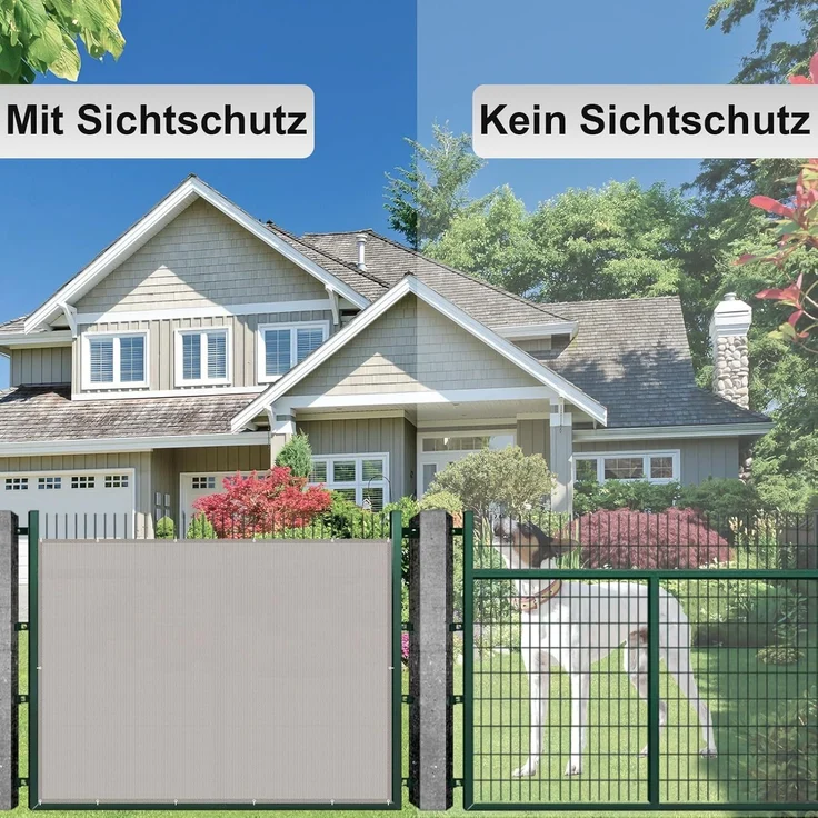 AXT SHADE Balkon Sichtschutz Wetterfest 75x300 cm Balkonverkleidung Balkonabdeckung Balkonbespannung Blickdichte Windschutz und UV-Schutz mit Kabelbinder für Balkongeländer-Taupe – Bild 5