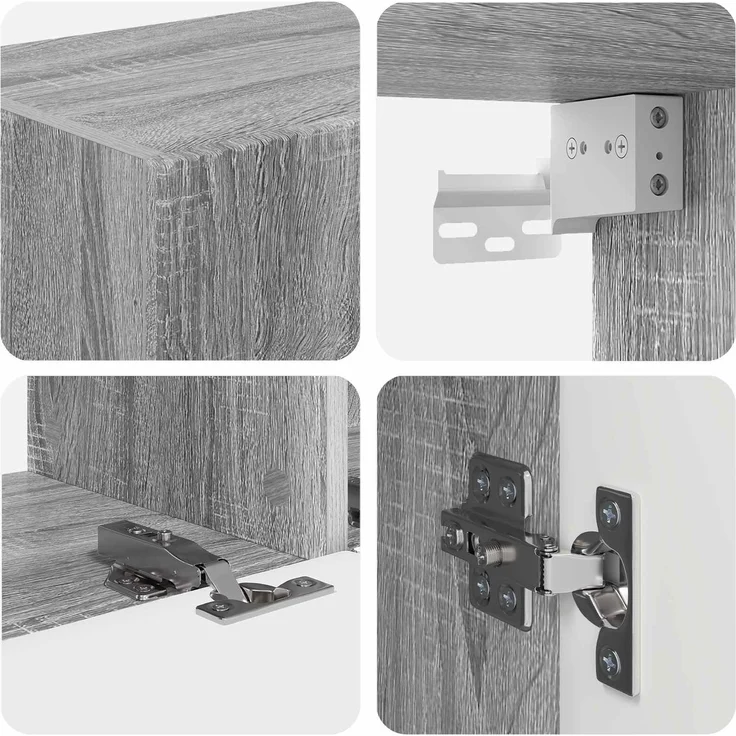 vidaXL TV-Schrankset Wandmontiert 4 pcs Graues Sonoma Holzwerkstoff 3409039 – Bild 11