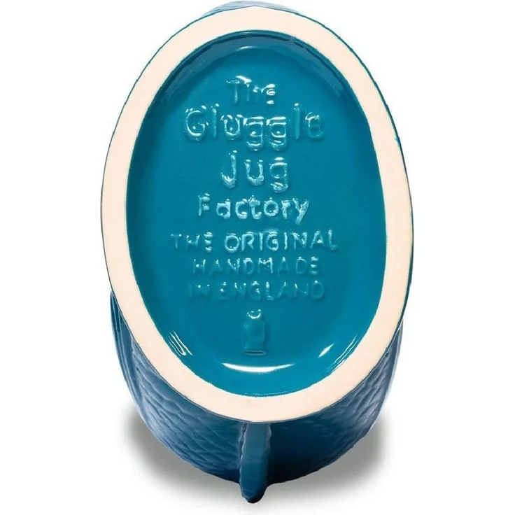 Gluckigluck Wasserkaraffe, (Original Gluggle Jug aus England), mit Gluckergeräusch, handgefertigt, ikonisches Fisch-Design, 1,2 L – Bild 3