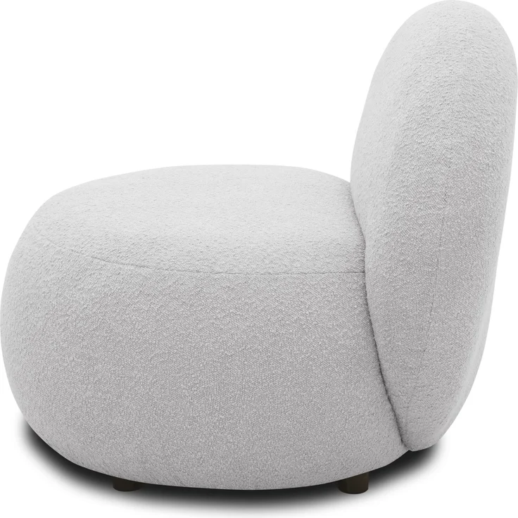 DOMO. collection Sessel 700 016, Polstersessel, rund, gepolsterte Rückenlehne, Füße mit Filzgleitern, Armsessel, Polsterganitur, 73 x 75 x 76 cm (BxTxH), grau – Bild 4