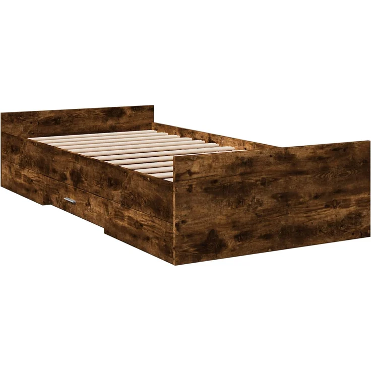 vidaXL Bettgestell mit Stauraum Geräucherte Eiche 80 x 200 cm 3429503 – Bild 3