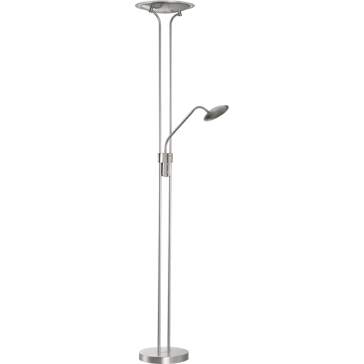Fischer & Honsel 40490 LED Stehleuchte Tallri nickelfarben mit Leseleuchte CCT