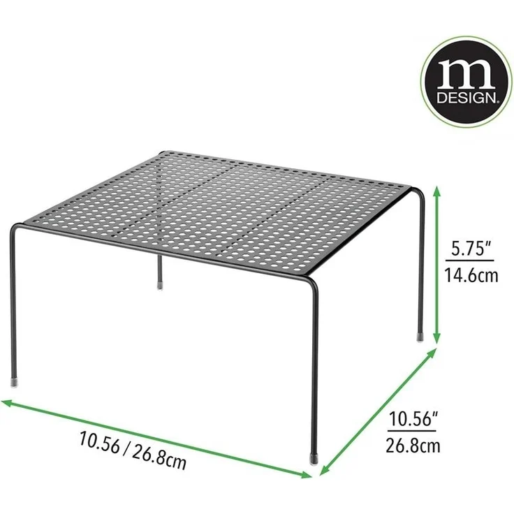 mDesign Geschirrablage Küchenregal Organizer Regal 2er Set Metall Schwarz – Bild 2