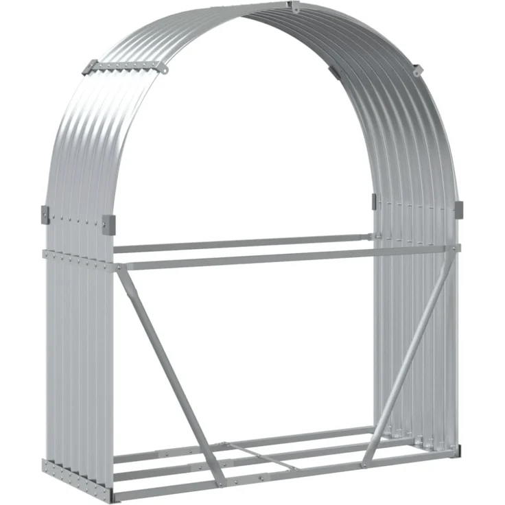 vidaXL Kaminholzunterstand Silbern 120x45x140 cm Verzinkter Stahl 364591 – Bild 6