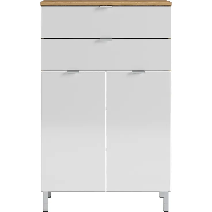 Germania Kommode 8531-552 GW-Mauresa, in Grandson-Eiche-Nb. /Weiß, Fronten in Hochglanz, 60 x 97 x 34 cm (BxHxT)