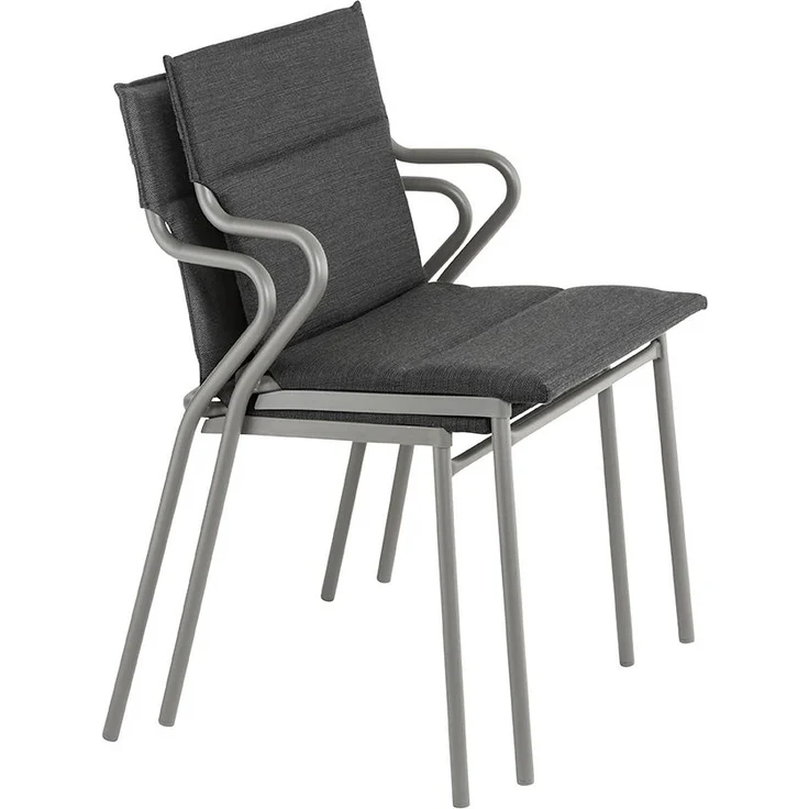 Stuhl mit Armlehne ANCONE Onyx / Gestell Titane – Bild 4