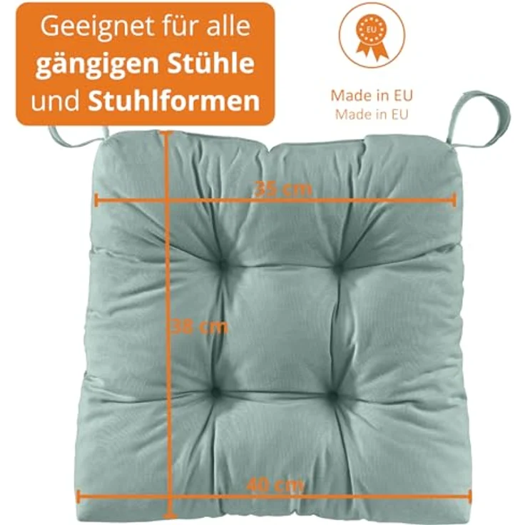 sleepling Stuhlkissen Eva, für Indoor und Outdoor, mit Klettverschluss, abriebfest und langlebig – Bild 3