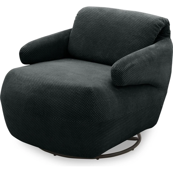 DOMO. collection Sessel 700015, Polstersessel, gepolsterte Rückenlehne, Rückenfunktion, Drehfunktion, Wippfunktion, Cocktailsessel, Loungesessel, 68 x 88 x 67 (BxTxH), schwarz – Bild 3