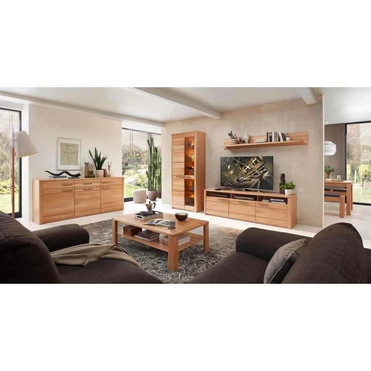 Wohnzimmerschrank NATURE ONE FF81, 3-tlg. Kernbuche Massivholz – Bild 3