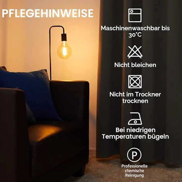 Deconovo Blickdichte Vorhänge mit Ösen Schlafzimmer Thermovorhang Braun | 2er Set, H200 x B140 cm, Verdunklungsgardine, Thermovorhang, Sichtschutz, UV-Schutz, mit Ösen, für Schlafzimmer,für Büro – Bild 8