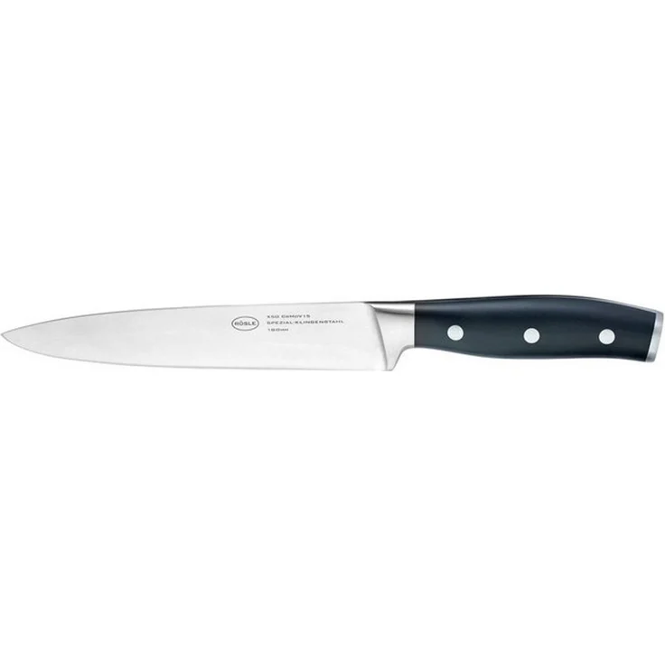 RÖSLE 'Tradition' Fleischmesser, mit Fingerschutz, Klingenspezialstahl, POM schwarz, 2,3 x 30,5 x 3,3 cm – Bild 3