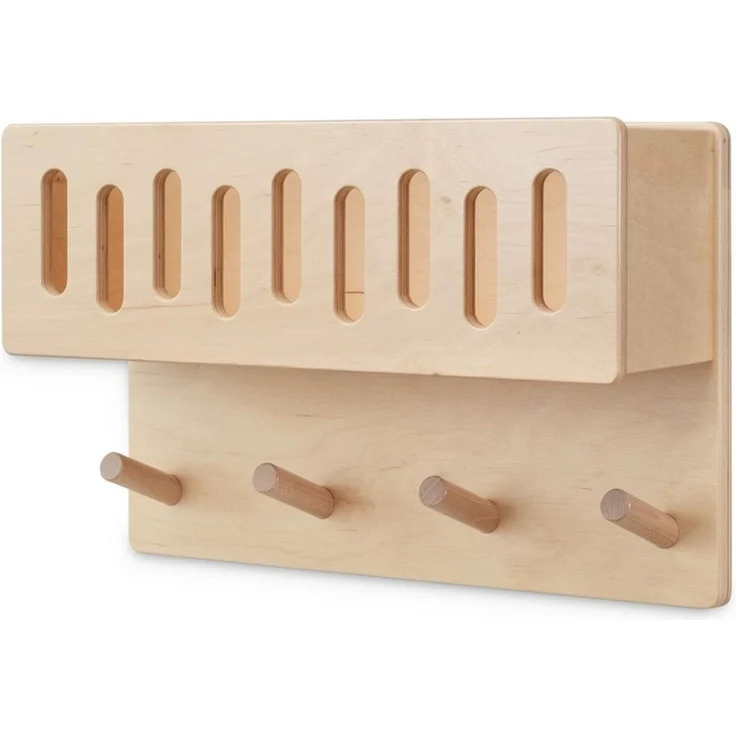 Ehrenkind Wandgarderobe für Kinder, Kindergarderobe (Garderobe Kinder, Garderobe für Kinderzimmer, Kinder Garderobe), aus massivem und nachhaltigem Holz - nach Montessori – Bild 5
