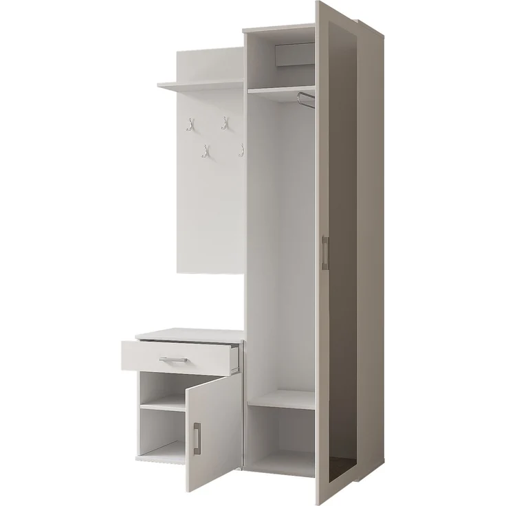 AX LIVING Garderobe mit Spiegel Magnola – 100 cm Breit, Artisan & Weiß – Bild 3