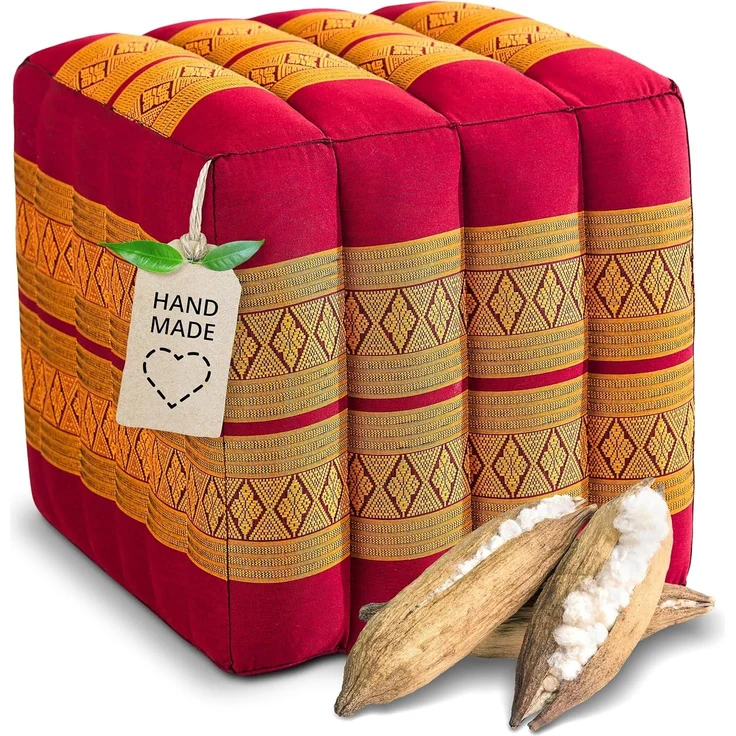 livasia Polsterhocker Würfelkissen - 40x40x40cm - Sitzwürfel, Kapok, vegan, handgefertigt