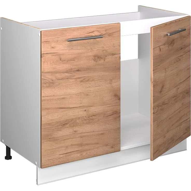Spülenunterschrank Fame-Line Goldkraft Eiche/Weiß 100 cm, AP Eiche Vicco – Bild 6