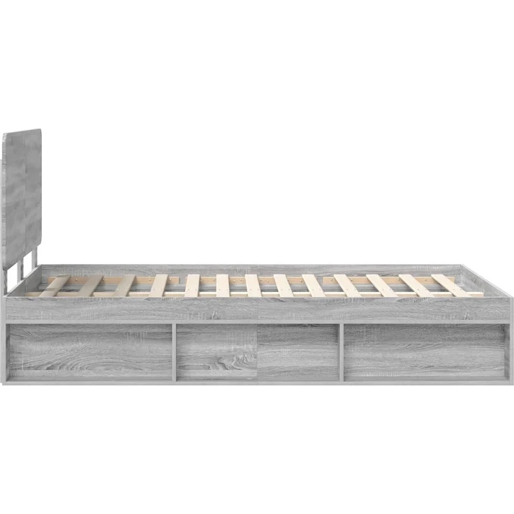 vidaXL Bettrahmen Graues Sonoma 120 x 190 cm Massives Kiefernholz 3412520 – Bild 7