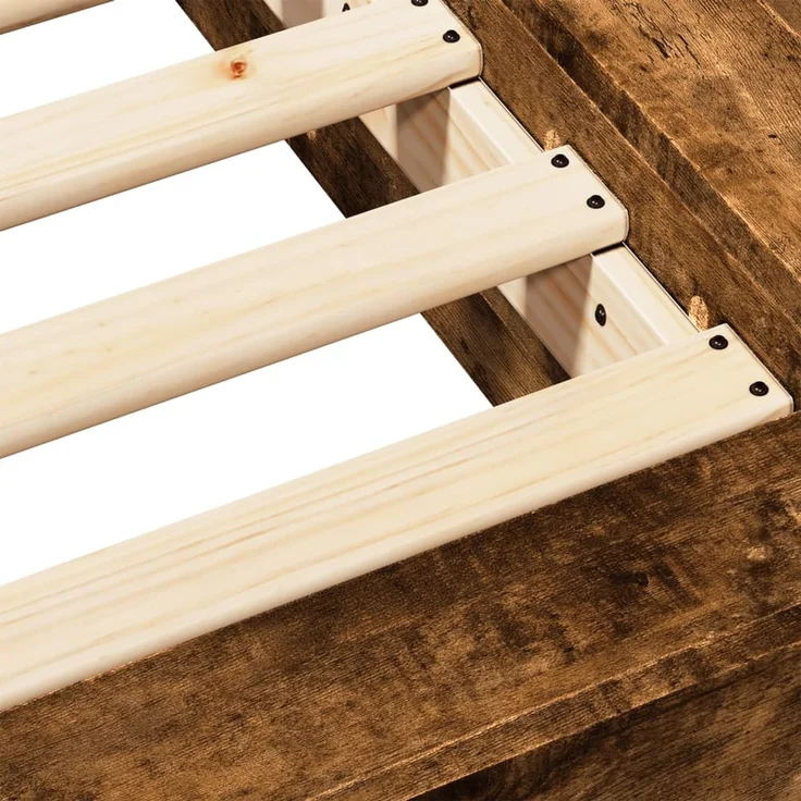vidaXL Bettgestell Räuchereiche 90x190 cm Holzwerkstoff 3281242 – Bild 8