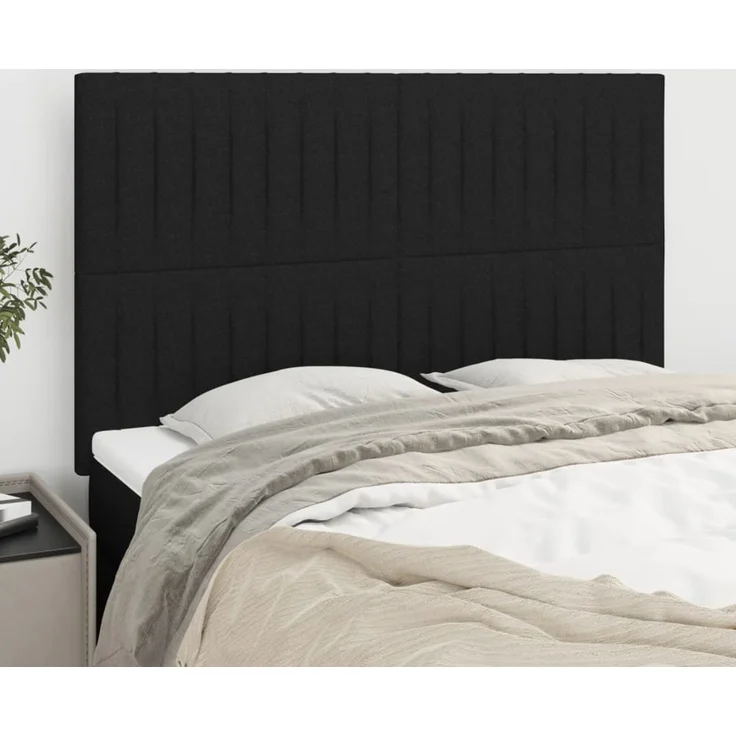 vidaXL Kopfteile 4 Stk. Schwarz 72x5x78/88 cm Stoff 3116570 – Bild 1