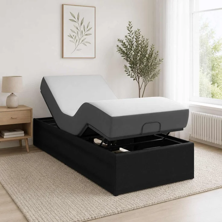 vidaXL Elektrisch verstellbares Bettgestell Schwarz 42037307 – Bild 4