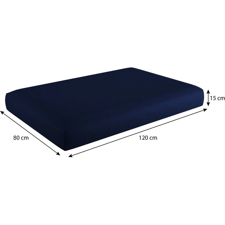 sunnypillow Palettenkissen mit abnehmbarem Bezug Kaltschaum Palettenauflage Palettenpolster Palettensofa Sitzkissen Rückenlehne Indoor Outdoor 8er Set 120x80 Blau – Bild 3