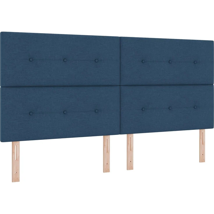 vidaXL Boxspringbett mit Matratze mit Kopfteil Blau 200 x 200 cm Stoff 3454224 – Bild 4