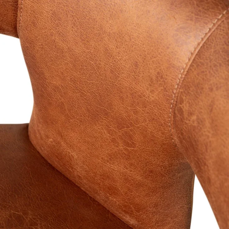 Esszimmerstuhl Permit Lederoptik, modern gepolstert, Cognac Braun, komfortabler Sitz für Dein Esszimmer – Bild 5