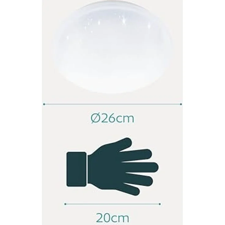 Eglo LED Deckenleuchte Pogliola-E weiß Ø 26 cm mit Kristalleffekt – Bild 5