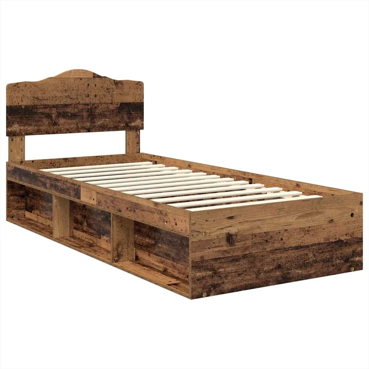 vidaXL Bettrahmen Altholz 90 x 200 cm Massives Kiefernholz 3412950 – Bild 3