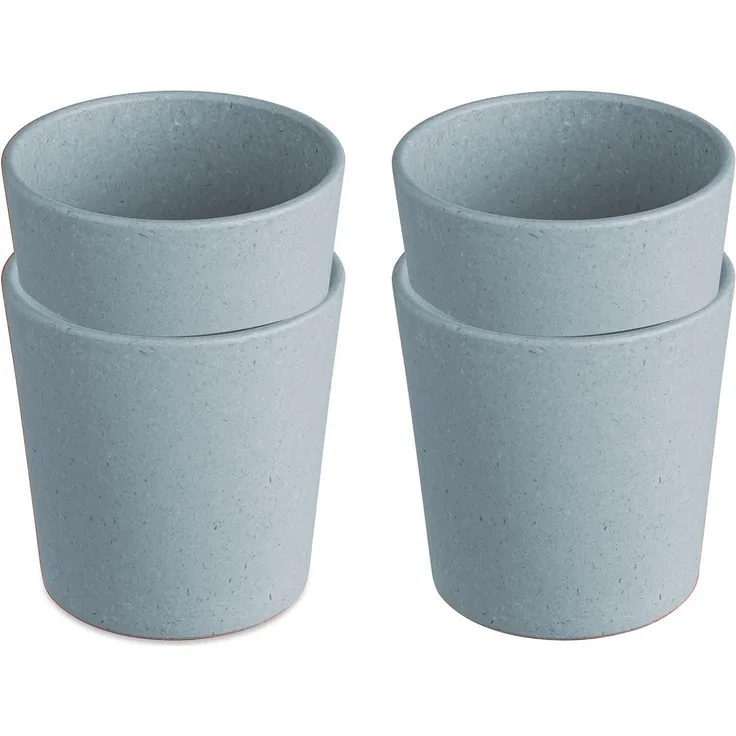 Koziol Becher Connect Cup S 4er Set, Biozirkulärer Kunststoff, Nature Flower Blue, 190 ml, 7141716