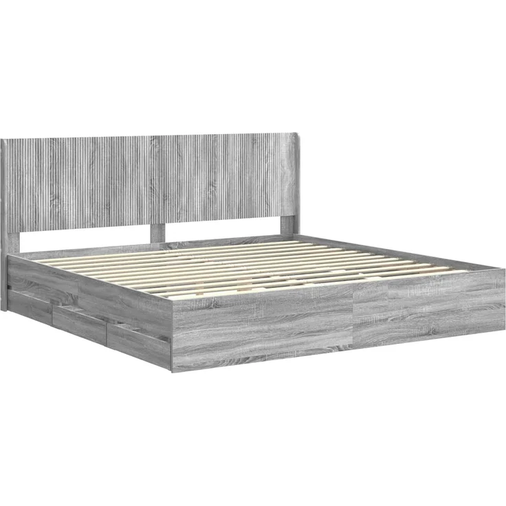 vidaXL Bettgestell mit Stauraum und Kopfteil Sonoma-Grau 180 x 200 cm 3413928 – Bild 4