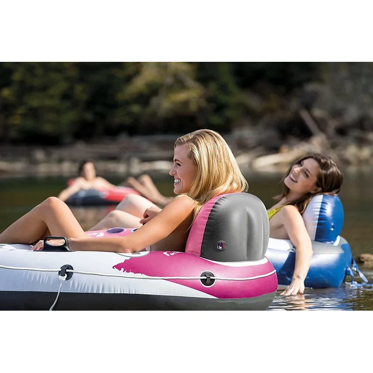 INTEX 56824EU - Schwimmring - Pink River Run 1 (Ø135 cm) mit Rückenlehne + Getränkehalter – Bild 2