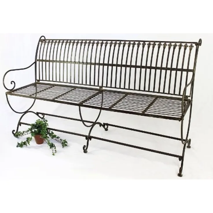 Bank Finca 063-JO 3-Sitzer aus Metall Gartenbank Sitzbank Baumbank 153cm Braun