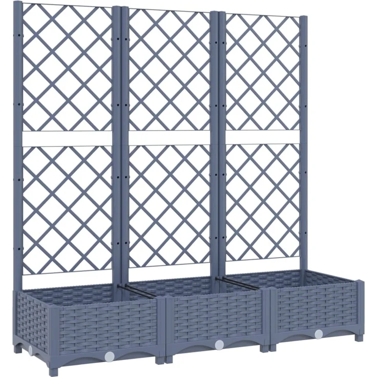 vidaXL Pflanzkübel mit Spalier Blaugrau 120x40x121,5 cm PP 318252 – Bild 2