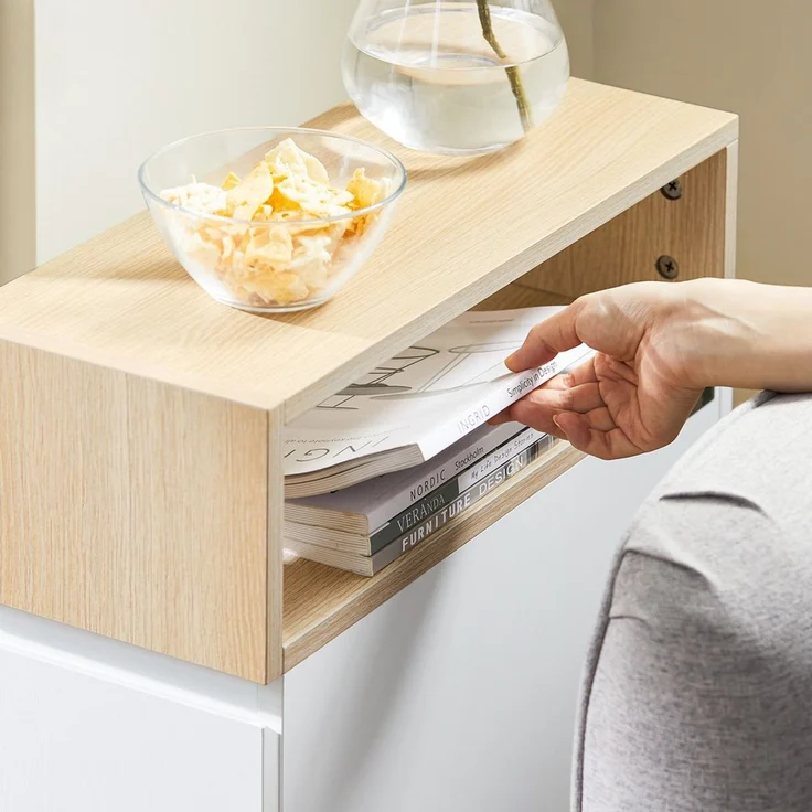 SoBuy FBT155-WN Nachttisch, Spanplatte, Melamin, Weiß, 50 x 61 x 20 cm – Bild 10