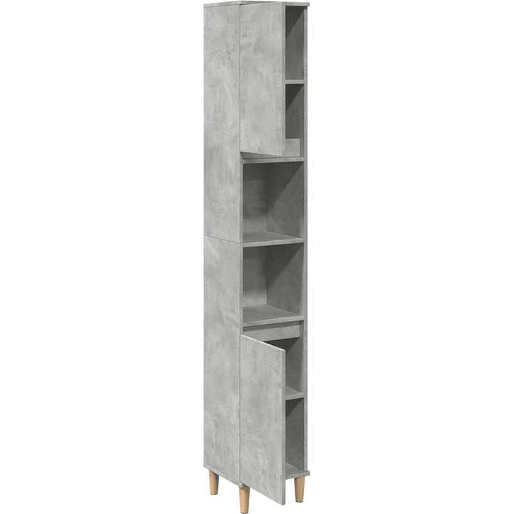 vidaXL Badschrank Betongrau 30x30x190 cm Holzwerkstoff 857101 – Bild 4