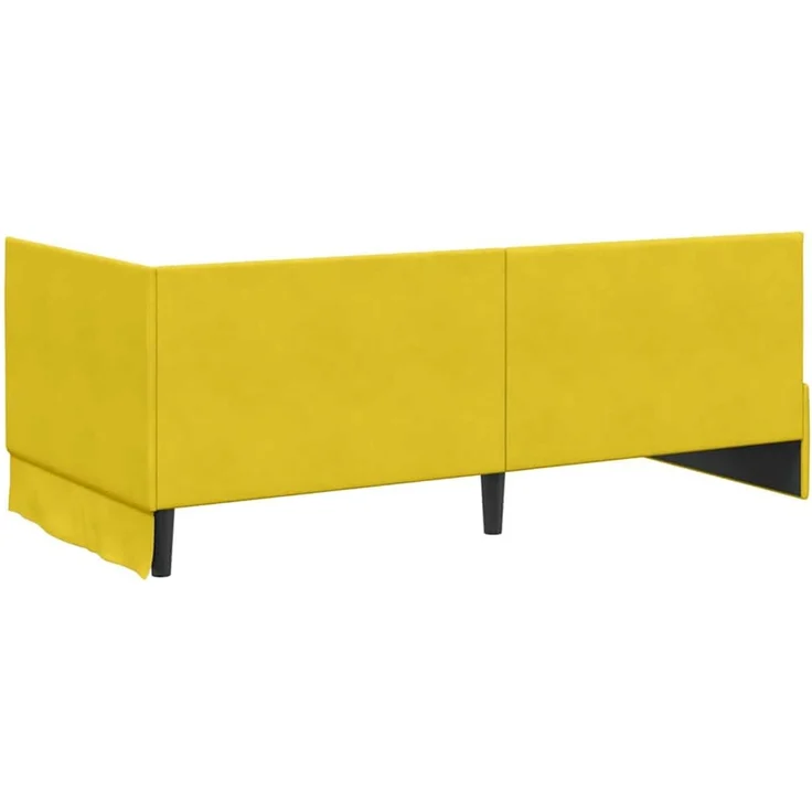 vidaXL Eckbettgestell mit Matratze mit Kopfteil 2 pcs Gelb Samt 3393814 – Bild 9