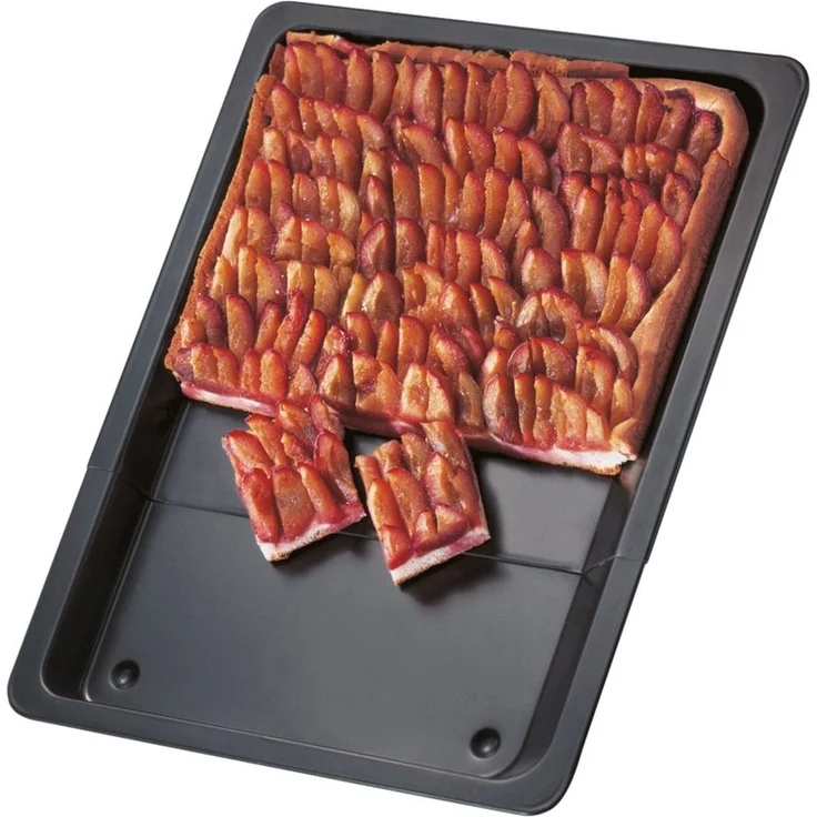 EUROHOME Backblech ausziehbar mit Auskühlnoppen Antihaftbeschichtung, Schwarzblech, (1-St, Ausziehbares Blech von 33 bis 52 cm), Ofenblech aus Schwarzblech - Backblech antihaft – Bild 1