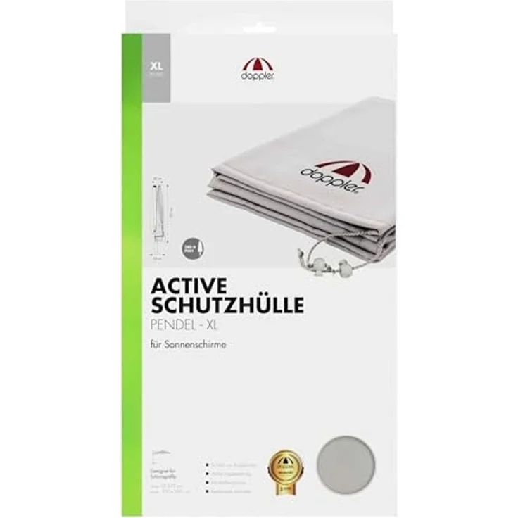 Doppler Active Schutzhülle für Pendelschirme, grau, bis 370 und 350x260 cm,mit RV und Stab – Bild 2