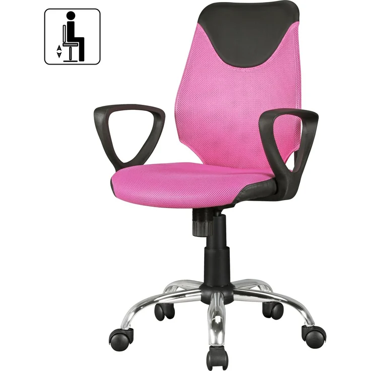 Amstyle Kinderstuhl Schreibtischstuhl TERNI Schwarz Pink mit Armlehnen 45x45x94 cm – Bild 7