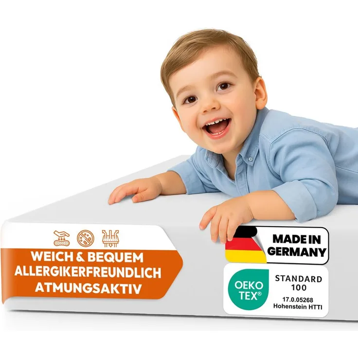 Foxx Kern für Matratze, Kinderbett , Ersatzkern ohne Bezug, Grau, 70 x 140 x 6 cm