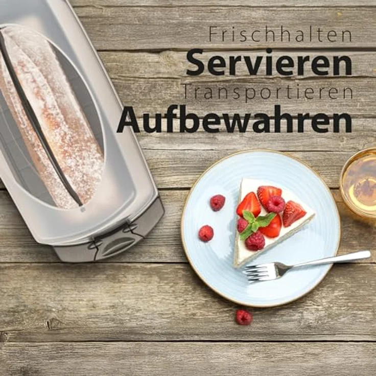 Hausfelder Kuchentransportbox Kuchentransportbox rechteckig (Kastenkuchen), Kunststoff, (Set, 1-tlg, 1 Box), Transportboxen mit Deckel – Bild 3