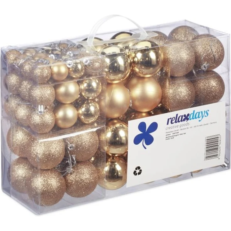 Relaxdays Weihnachtskugeln 100er Set – Bild 1