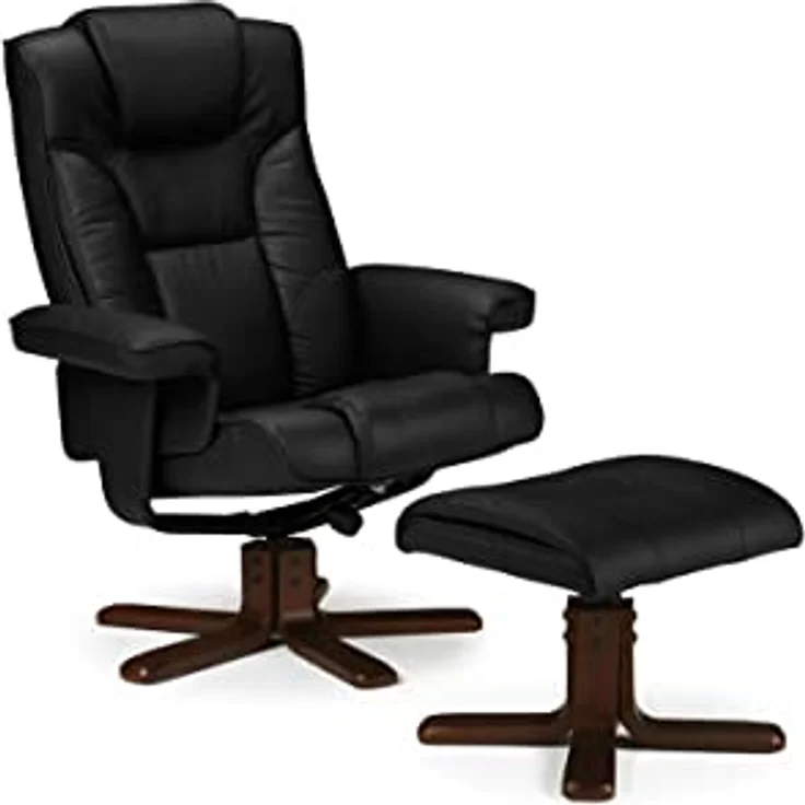 Julian Bowen Malmo Ruhesessel mit Hocker, Schwarz – Bild 2