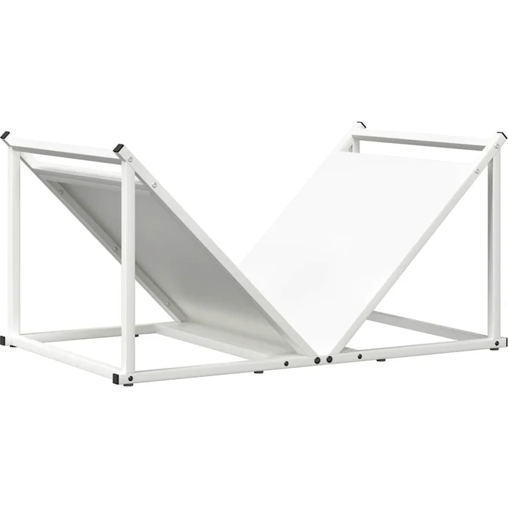 vidaXL Brennholzregal Weiß 70x43x34,5 cm Kaltgewalzter Stahl 864174 – Bild 1