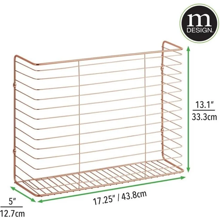 mDesign Wandregal Ablage Aufbewahrung Regal Organizer Metall Roségold – Bild 2