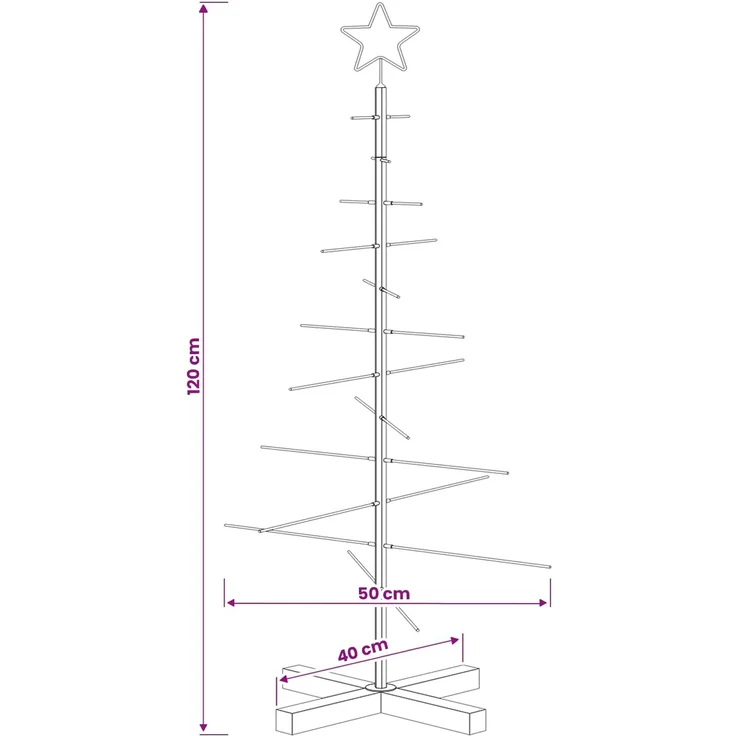 vidaXL Metall Weihnachtsbaum KUOPIO 120 cm Stahl Gold 42053868 – Bild 7
