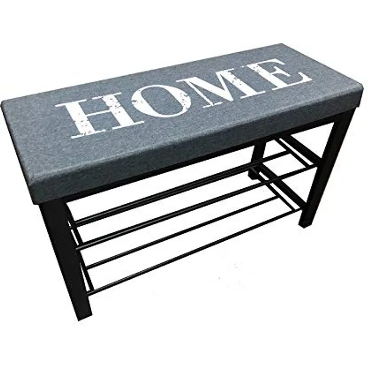 HTI-Line Schuhbank Schuhbank Mandy Home Grau (1-St), Mit Aufschrift