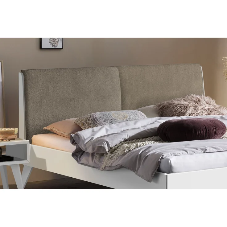 Hasena Polsterbett Simone Weiß, gepolstertes Kopfteil 180x200 cm, Komforthöhe 25 cm MDF weiss deckend – Trento – Bild 3