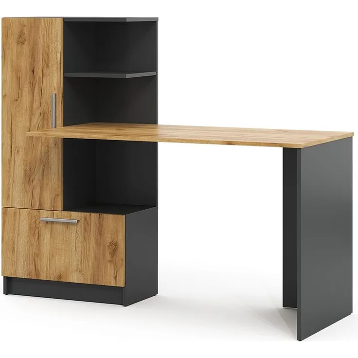 Schreibtisch Tomy Anthrazit/Goldkraft Eiche 150 x 59 cm Vicco